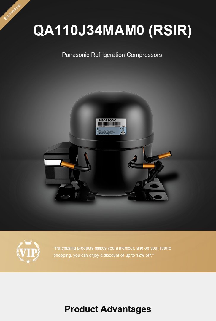 Panasonic Compressor QA110J34MAM0 (RSIR), technical parameters pdf, structure diagram